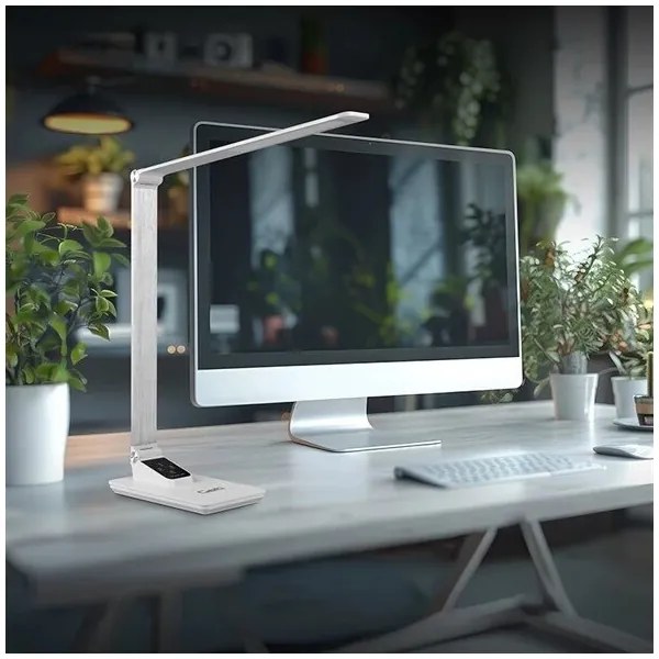 LED Stmievateľná stolná lampa s USB LED/7W/230V 3000K/4000K/5500K biela