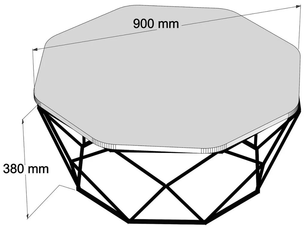 Dizajnový konferenčný stolík Gagenia 90 cm biely