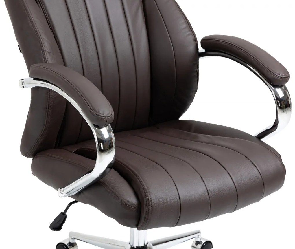 Kancelárska stolička Wigan - koža - Hnedá