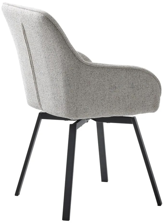 Svetlosivé čalúnené jedálenské kreslo s podrúčkami Alma – Unique Furniture