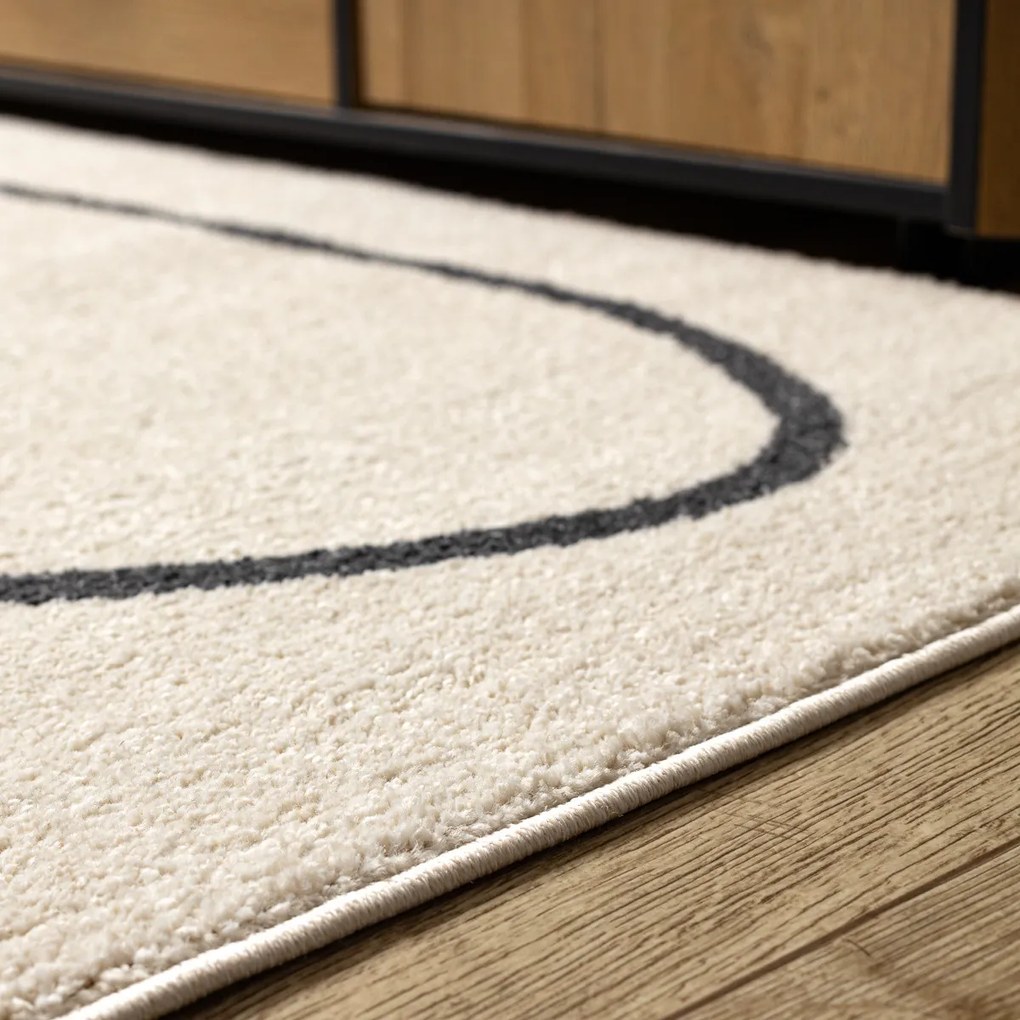 Dywany Łuszczów, Kusový koberec Fusion 8297 cream/dark grey, 180x270, biela, kancelária