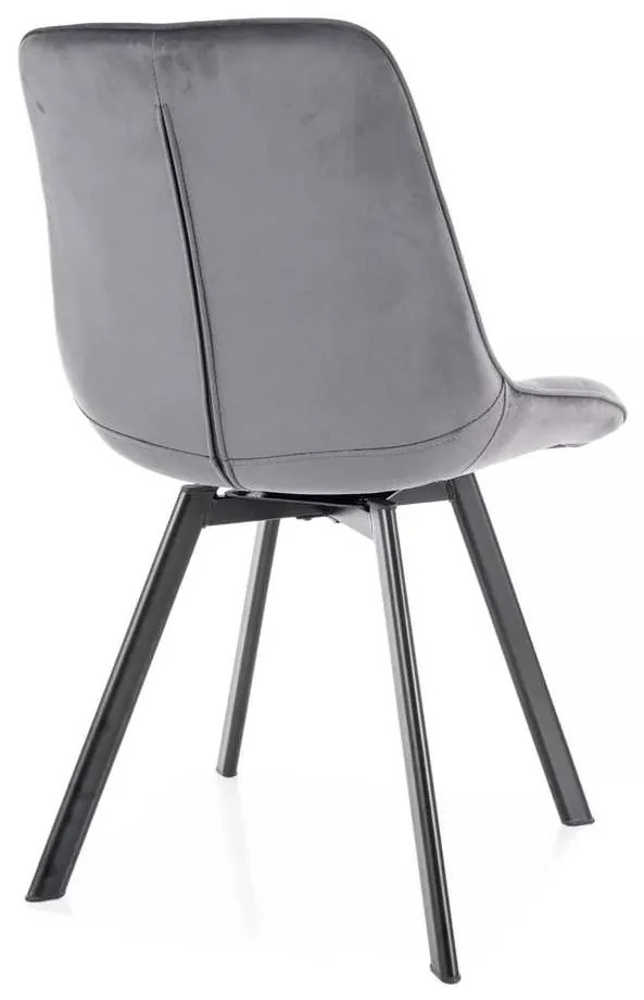 Jedálenská stolička Albons Velvet, sivá