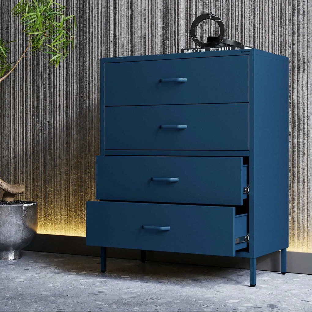 Komoda CARLA, 800 x 1015 x 400 mm, Modern: tmavomodrá farba