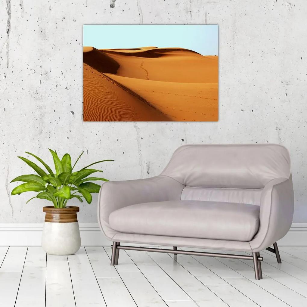 Sklenený obraz - Stopy v púšti (70x50 cm)