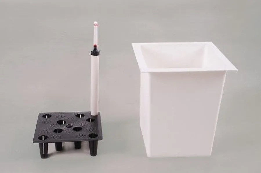 Kvetináč BLOCK, pozink, výška 80 cm, biely, vr. zavlaž. systému