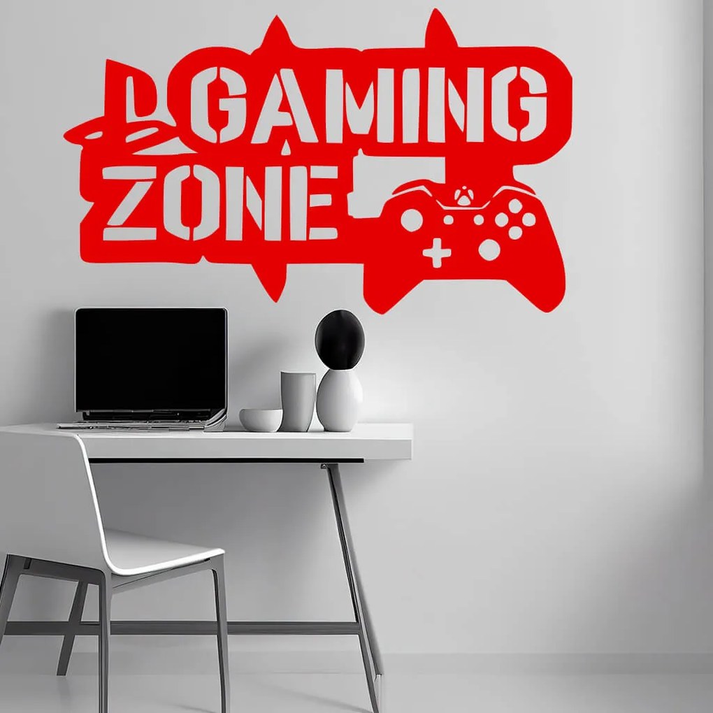 Veselá Stena Samolepka na stenu na stenu Gaming zone Farba: černá