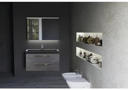 Kúpeľňová zostava Sanox Seville prírodný kameň zrkadlo 60 cm antracit s LED