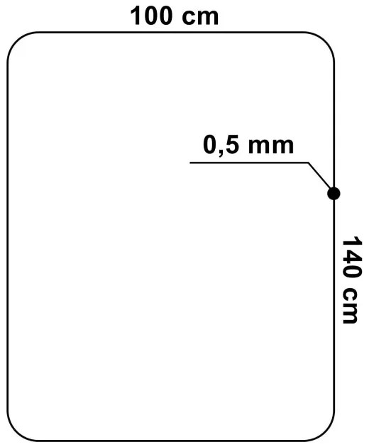 Podložka pod stoličku 100x140 cm priesvitná