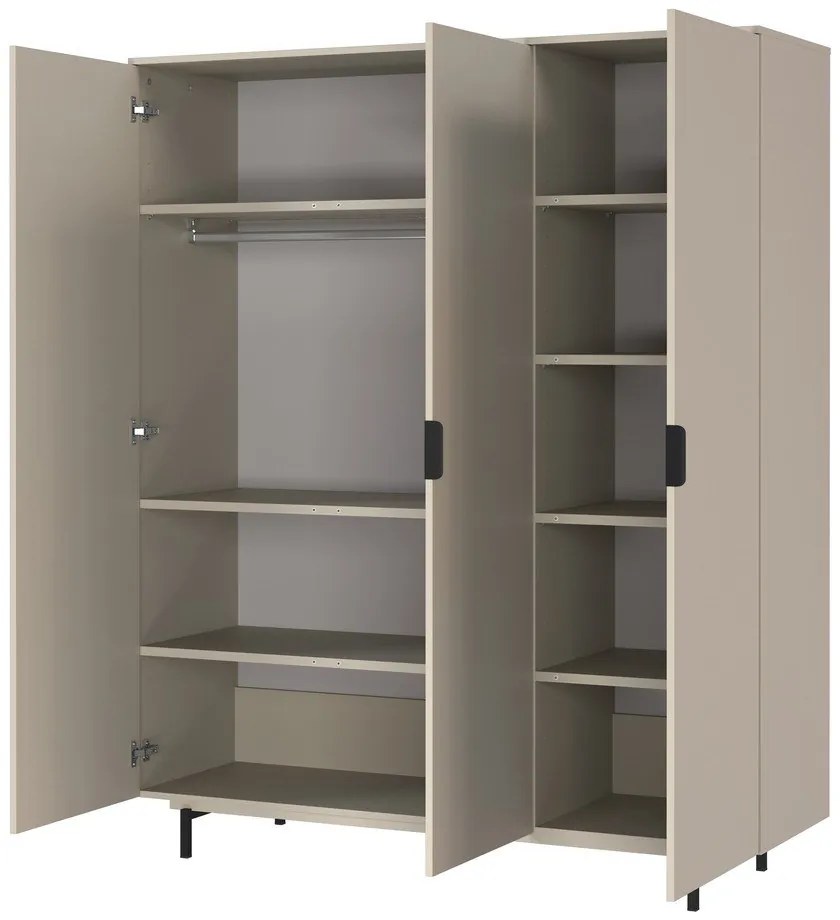 Sivá detská šatníková skriňa 158x190x54 cm Tomino – Germania