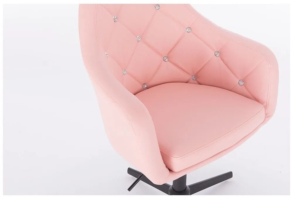 LuxuryForm DESIGN Kreslo ROMA na čiernom kríži - ružové