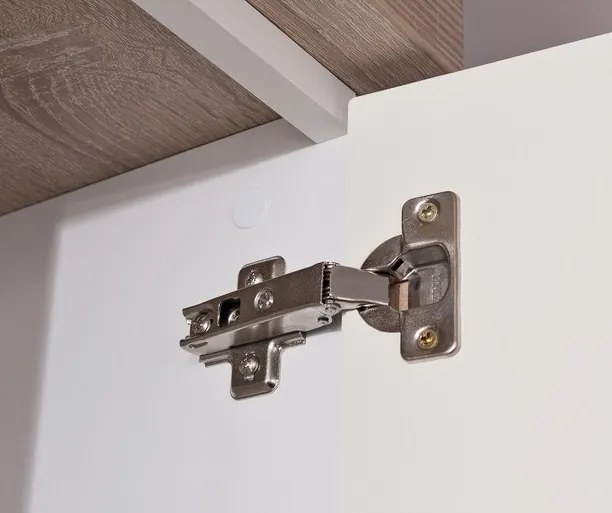 Široká vitrína Caracas typ 22, dub/biely lesk, s osvetlením