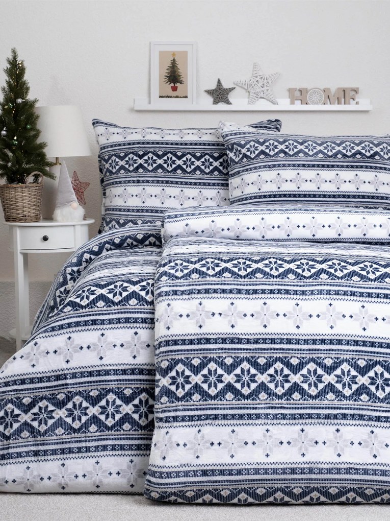 Francúzske obliečky mikroplyš Exclusive – Winter modré