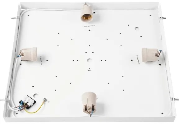 Stropné svietidlo NATURAL SQUARE 4xE27/15W/230V 48x48 cm borovica/biela
