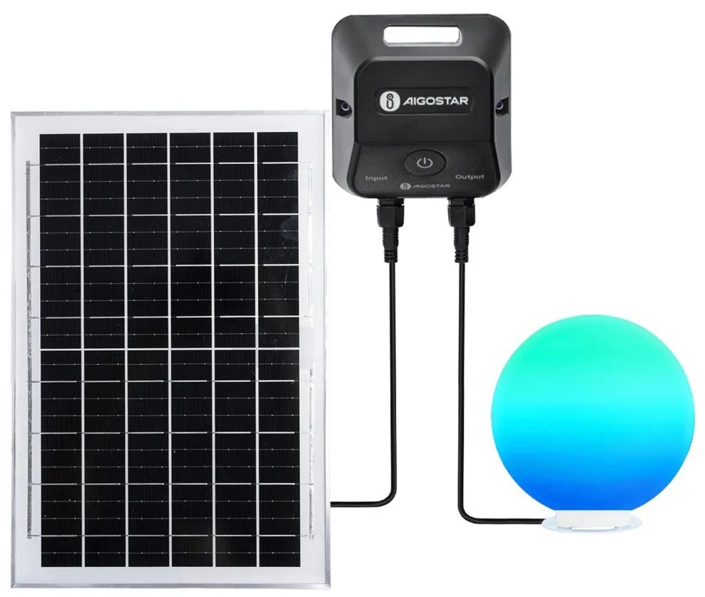 Aigostar-LED RGB stmievateľná vonkajšia lampa MESH 35 W/3,7 V 4000 mAh 2700–6500 K IP65 priemer 30 cm