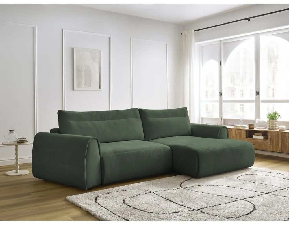 Tmavozelená rohová pohovka Aden – Bobochic Paris