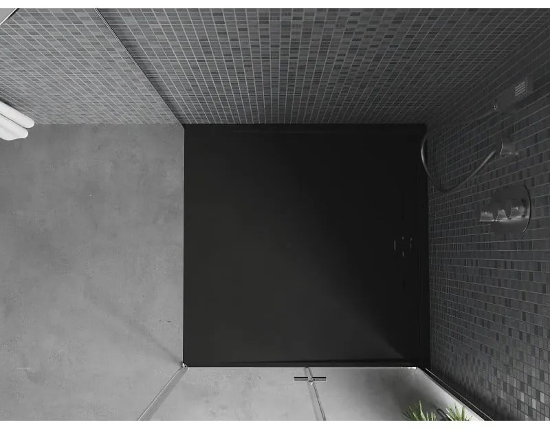 Mexen Amon, SMC štvorcová sprchová vanička 100 x 100 cm, čierna, 4F701010