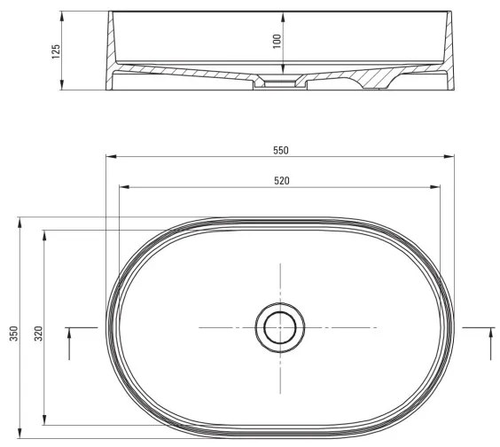 Deante CQS_SU6S - Umývadlo na dosku SILIA 35x55 cm granit/metalická sivá