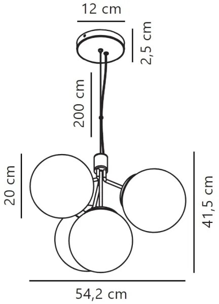 Nordlux - Luster na lanku IVONA 4xE27/28W/230V zlatá
