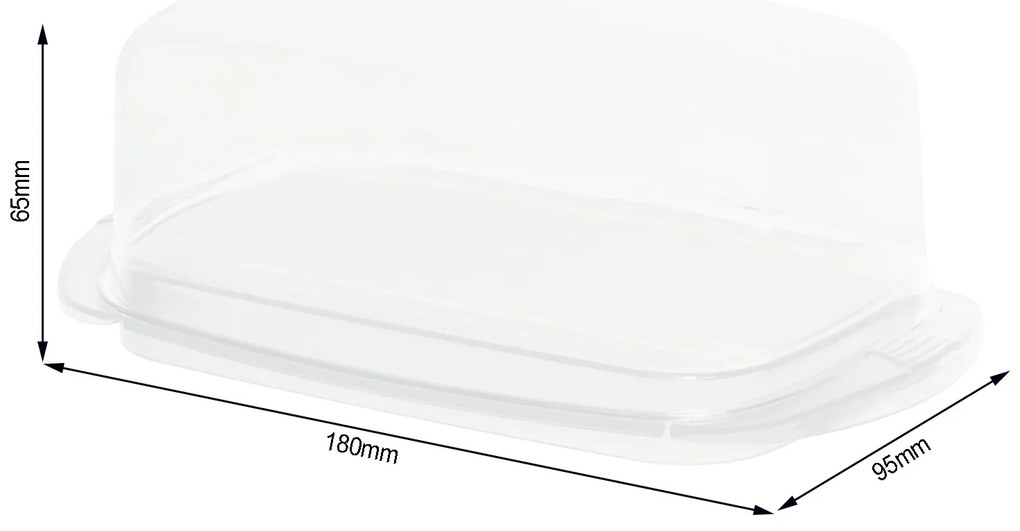Dóza, box na máslo FRESH s průhledným víkem, bílý