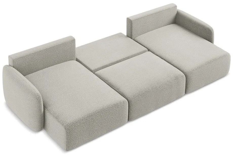 Svetlosivá rozkladacia/s úložným priestorom rohová pohovka Kalena – Makamii