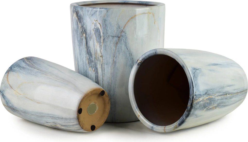 Sada 3 ks kvetináčov NEVA MARBLE VIII modrá