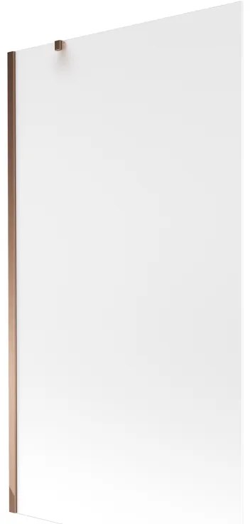 Mexen Next, vaňová zástena 1-krídlová 100 x 150 cm, fixné krídlo, 6 mm námraza sklo, ružové zlato profil, 895-100-000-00-30-60