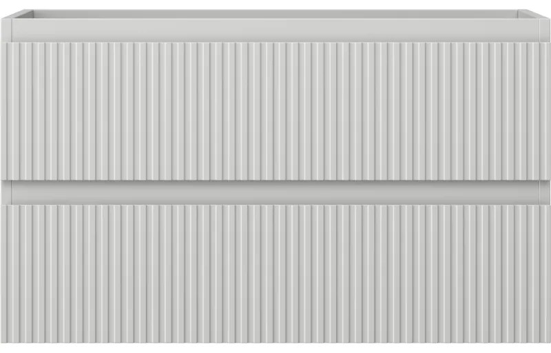 Mexen Rivel, kúpeľňová skrinka 80 cm, 2 zásuvky, drážkovaná, sivá matná, 91A20-08047-2-BFF62