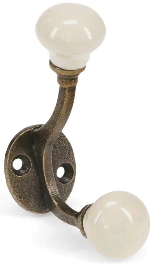 Krémový kovový nástenný vešiak 3 cm – Rex London