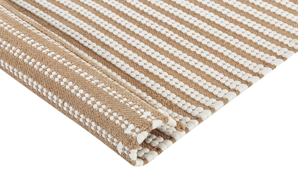 Bavlnený koberec 80 x 150 cm biela/hnedá SOFULU Beliani