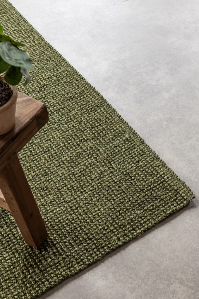 Hanse Home, Kusový koberec Bouclé Jute 105977 Jungle Green, 190x280, zelená, chodba / predsieň