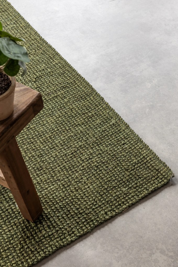 Hanse Home, Kusový koberec Bouclé Jute 105977 Jungle Green, 80x150, zelená, chodba / predsieň
