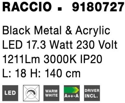 LED stojaca lampa Raccio 85 čierne