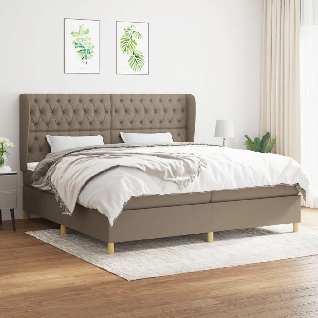 Boxspring posteľ s matracom sivohnedý 200x200 cm látka 3128793
