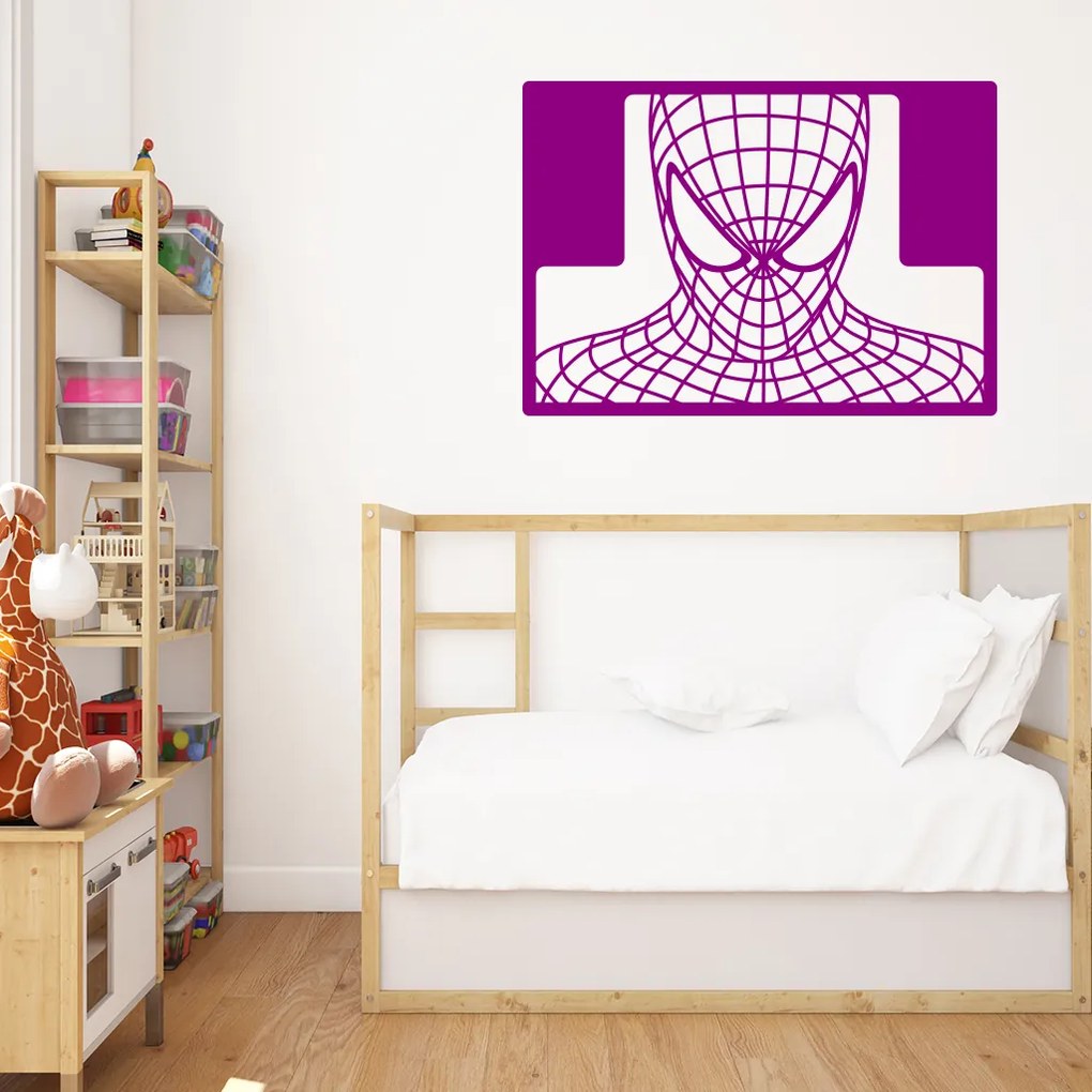 Veselá Stena Samolepka Spiderman portrét Farba: zelená, Veľkosť: 80 x 57 cm