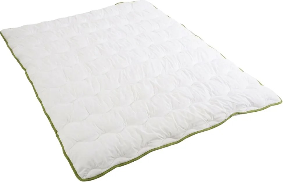 Celoročný paplón prešívaný 140x200 cm s vankúšom STELLA ALOE VERA 70x90 cm, biely