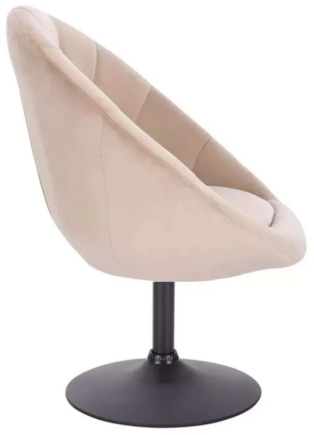 LuxuryForm DESIGN Kreslo VERA VELUR na čiernom tanieri - latte