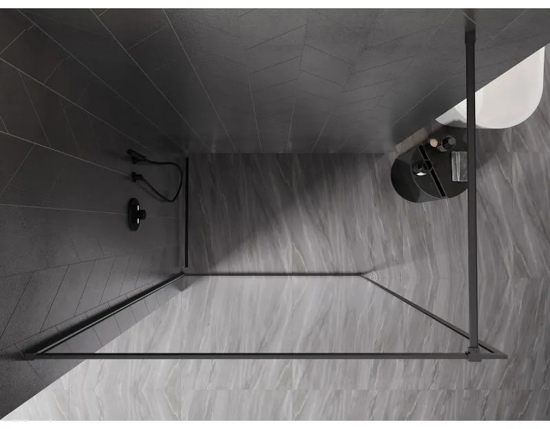 Mexen, Mexen Kioto-XF sprchová stena s rámom 90 x 202 cm, priehľadná 10 mm, pištoľový kov - 800-090-104-95-00-X