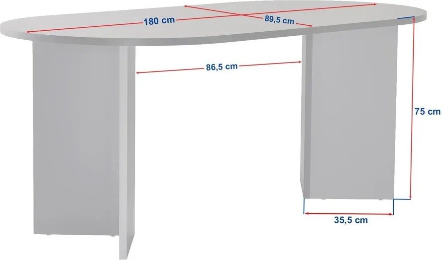 Matný jedálenský stôl 89,5x180 cm Sablin – Kalune Design