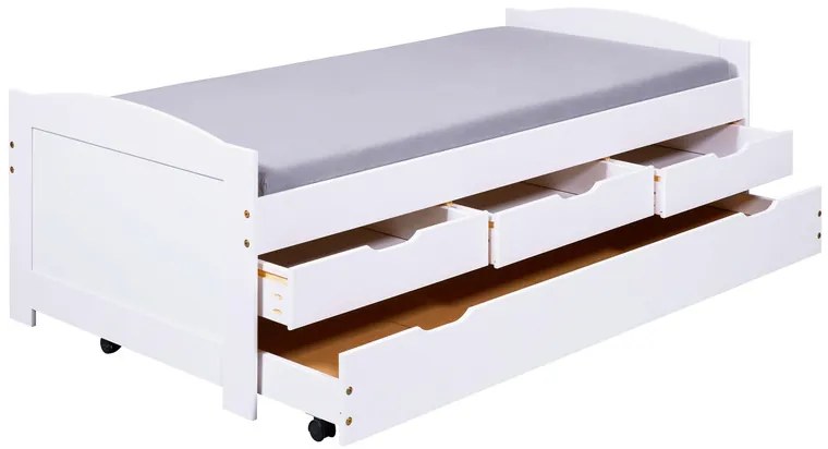Inter Link Funkčná posteľ s 3 zásuvkami (Ulli – biela) (100161881)