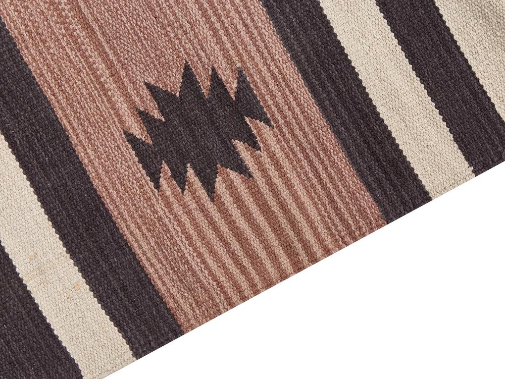 Bavlnený kelímový koberec 80 x 300 cm béžová a hnedá ARAGATS Beliani