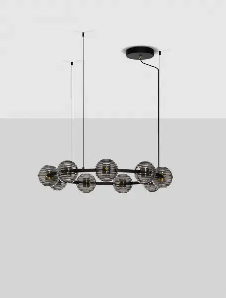 LED stmievateľný čierno-zlatý moderný luster Las 91