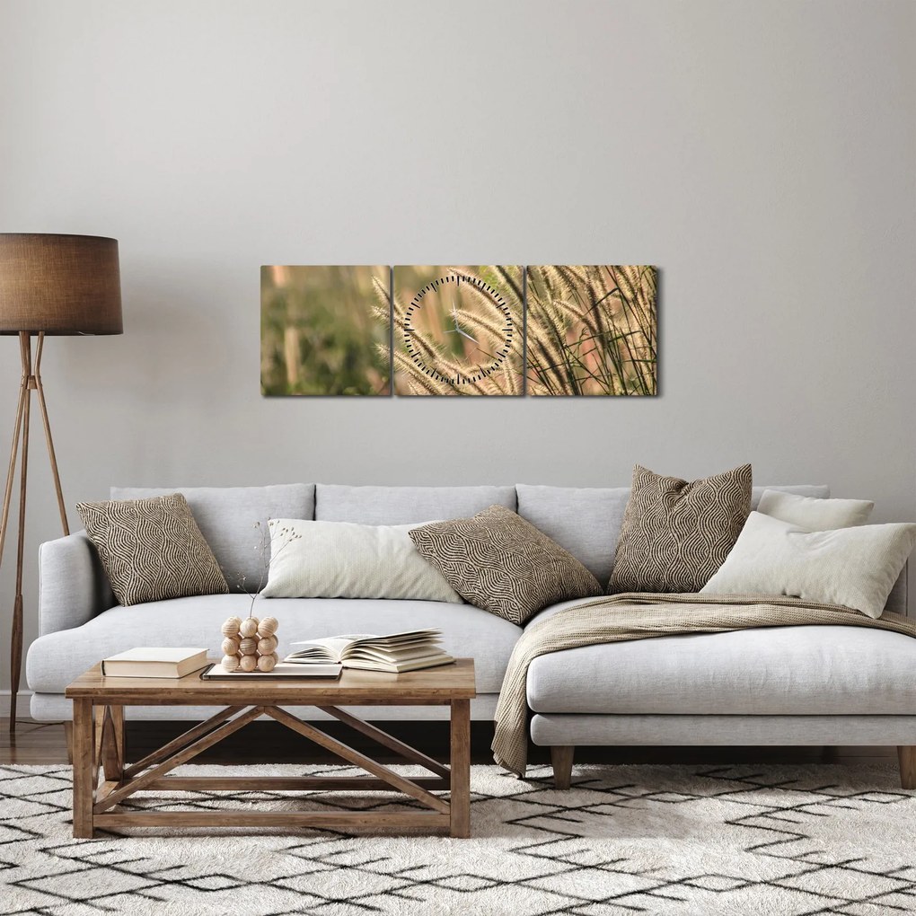 Obraz - Obilie (s hodinami) (90x30 cm)