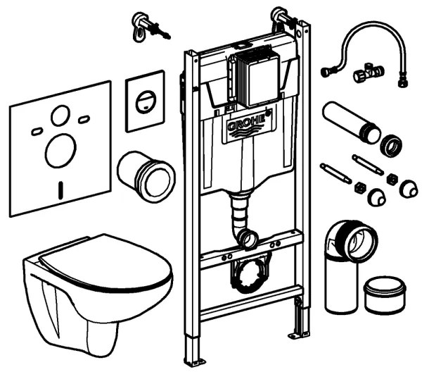 GROHE 39900000 - Sada 6 v 1 SOLIDO 1,13 m keramika/biela