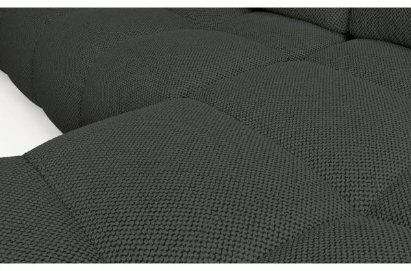 Rozkladacia rohová čalúnená sedacia súprava s úložným priestorom do tvaru L ALMADA pravá antracitová