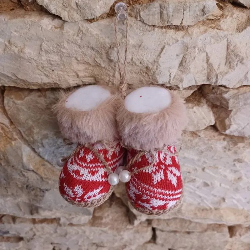 DECOLED Přízdoba, sněhule, 10 x 8,5 x 8 cm, červené