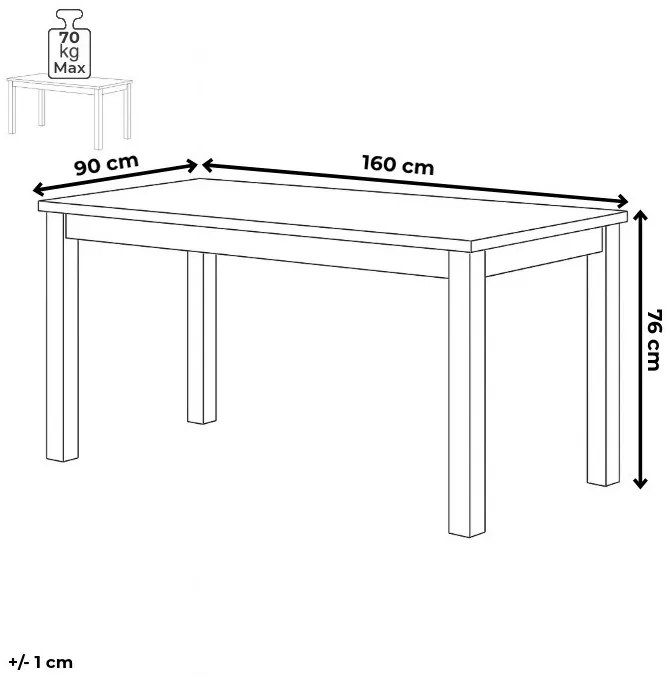 Autronic BONTEC Jedálenský stôl 160x90cm, mdf AT-3008 WT Farba: Biela