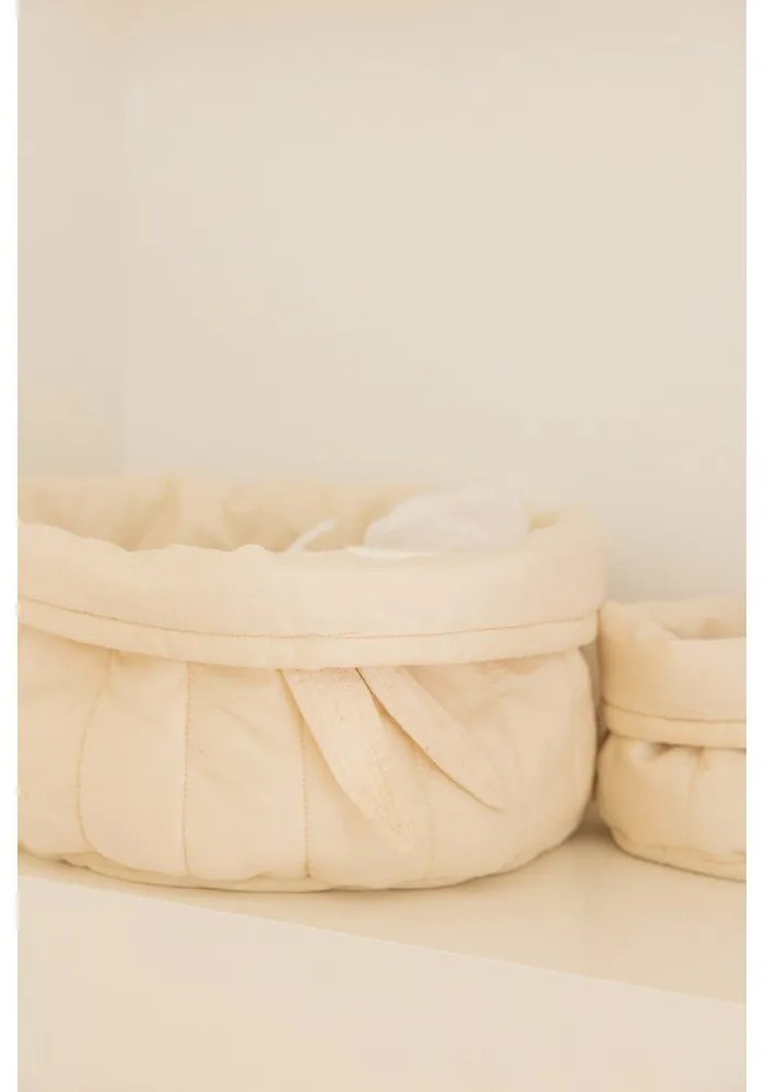 Krémové látkové detské úložné boxy v súprave 2 ks ø 30x20 cm Bambia Natural – Lorena Canals