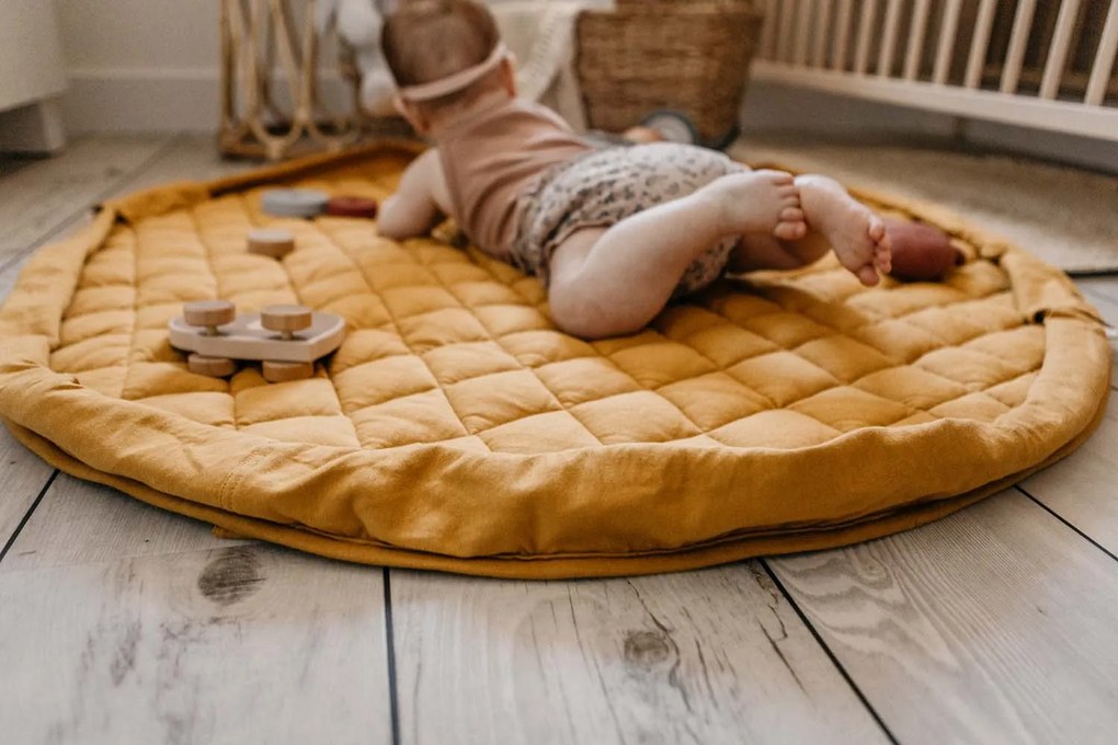 PLAY&GO BABY Organic Hracia podložka / Vak na hračky / Taška - Hořčicová