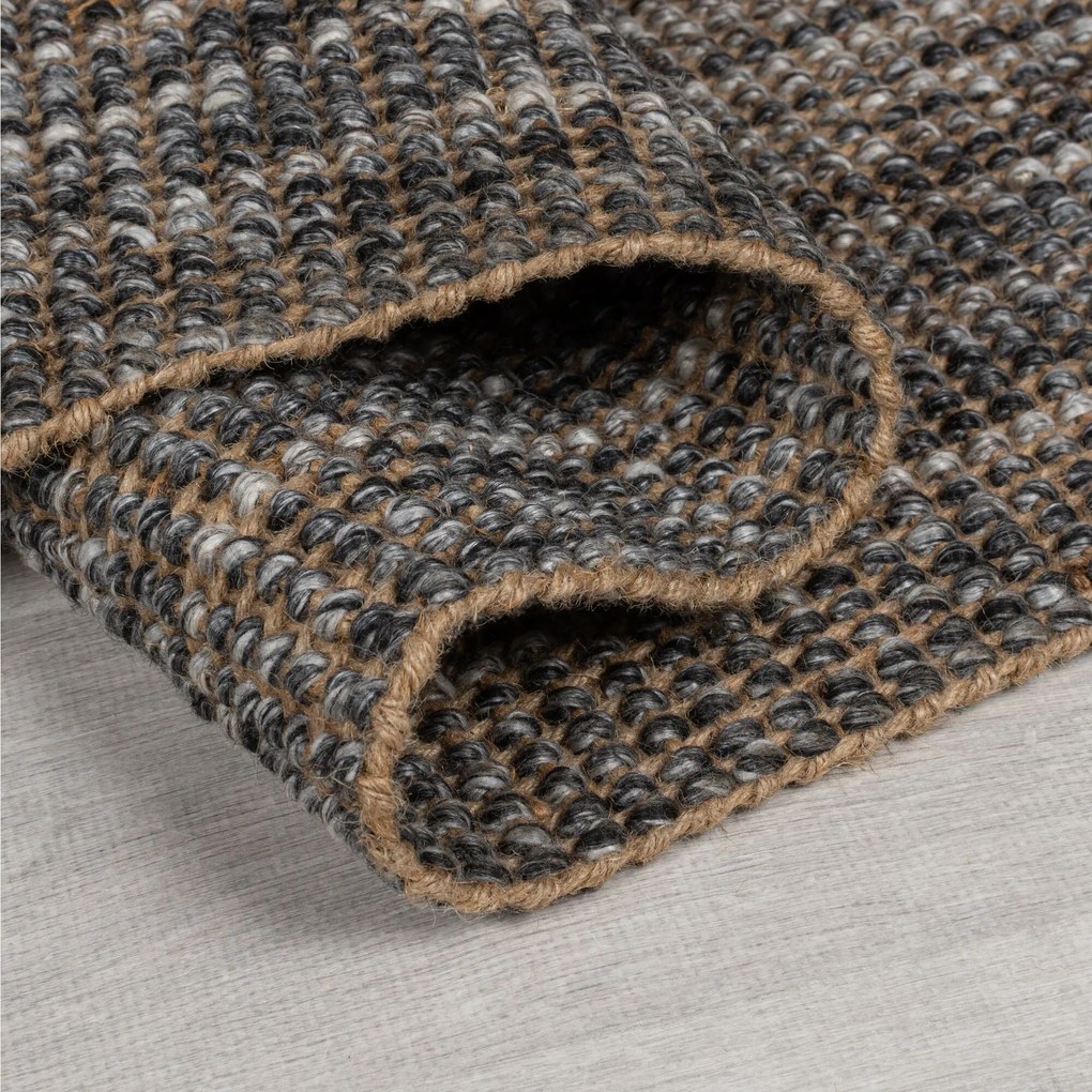 Flair Rugs, Kusový koberec Mottle Jute Ombre Grey, 200x290, šedá, chodba / predsieň
