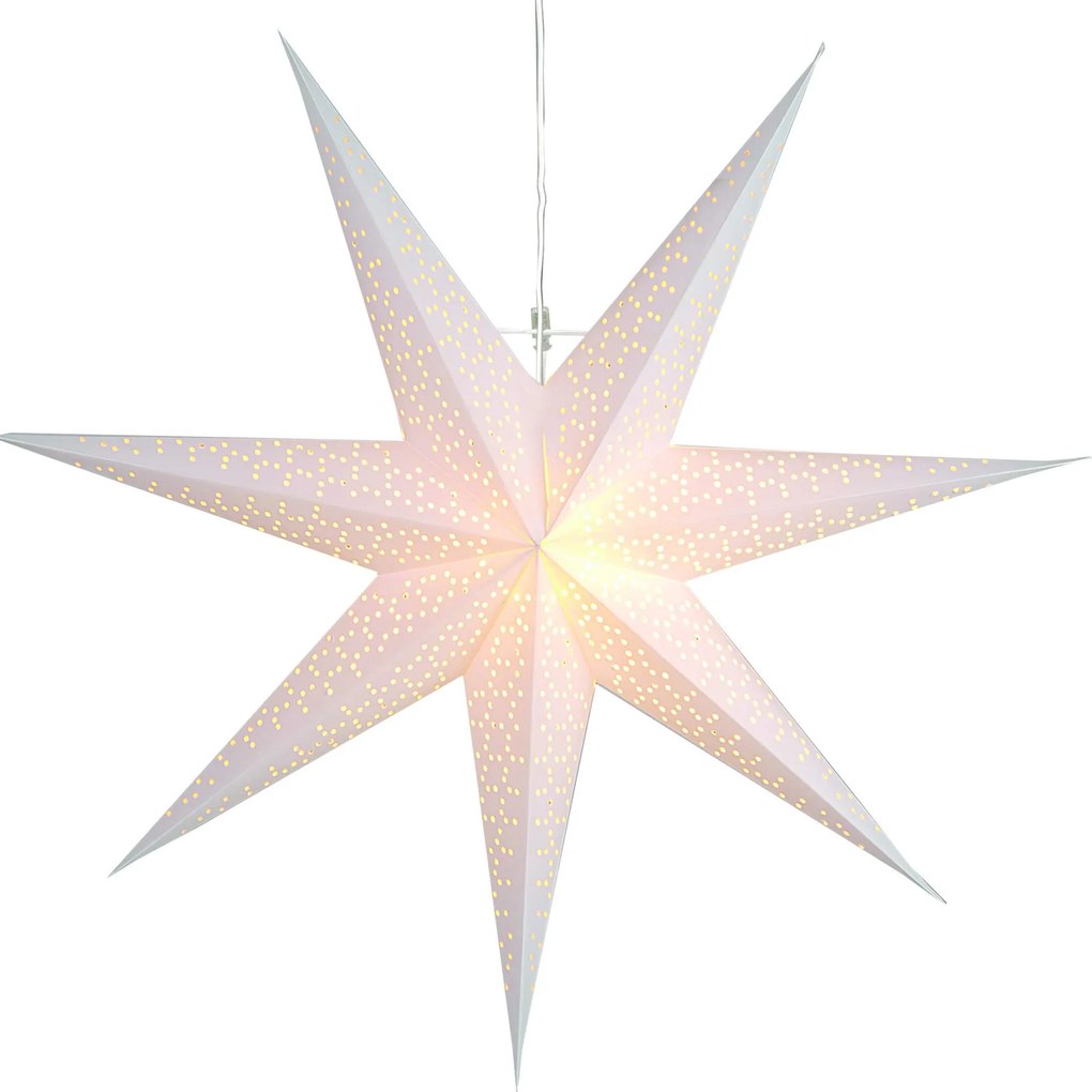 STAR TRADING Závesná svietiaca hviezda Dot White 70 cm